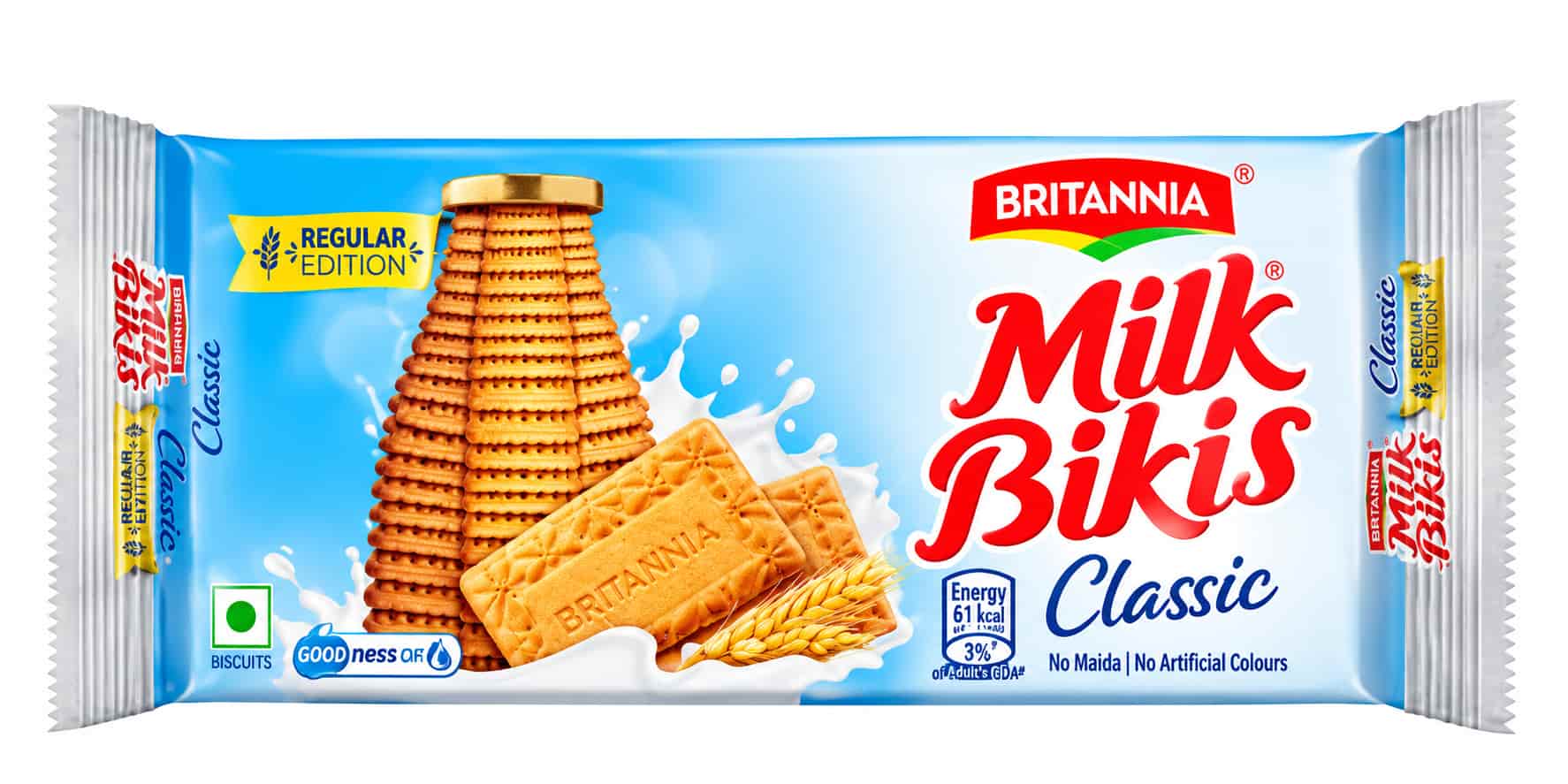 Britannia Milk Bikis Classic Biscuit - Zero Trans Fat, 115 gram (Pack of 3)